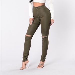 Fashion Nova Olive Jeans